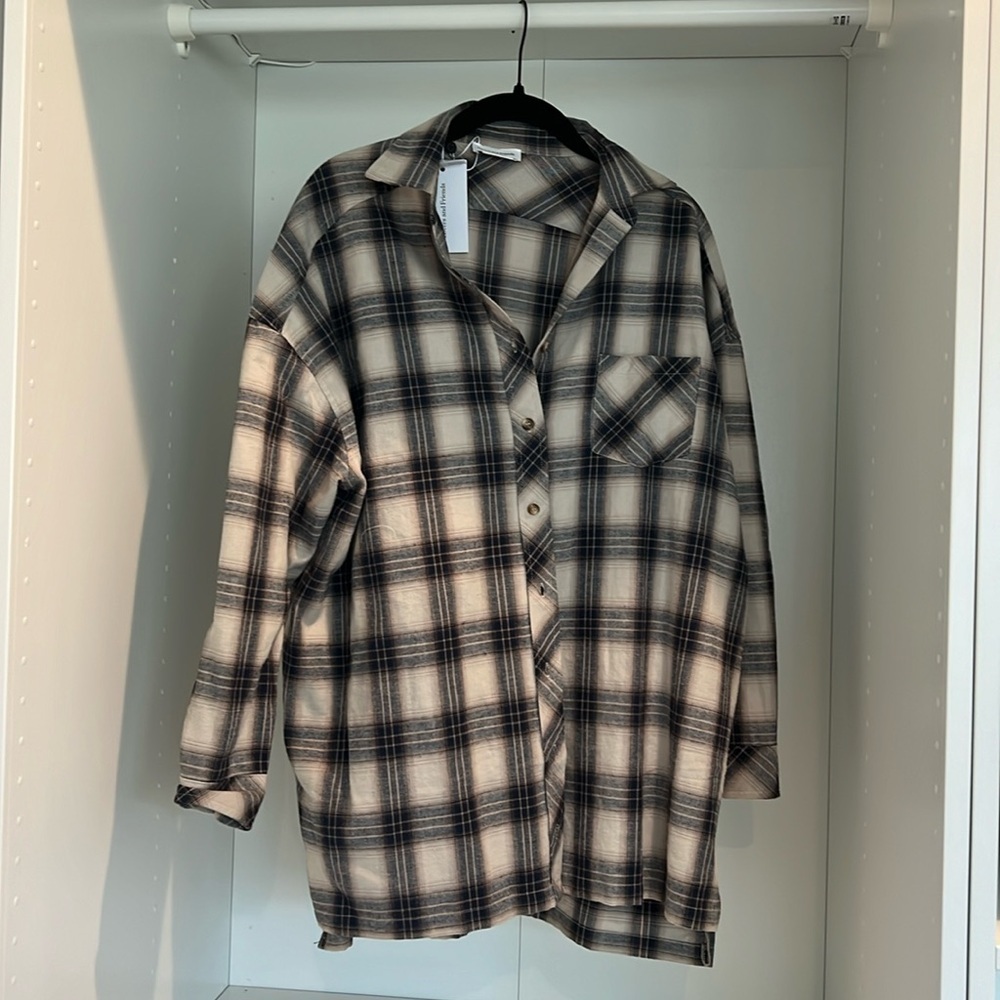 Lovers & friends oversized plaid shirt NWT size XS